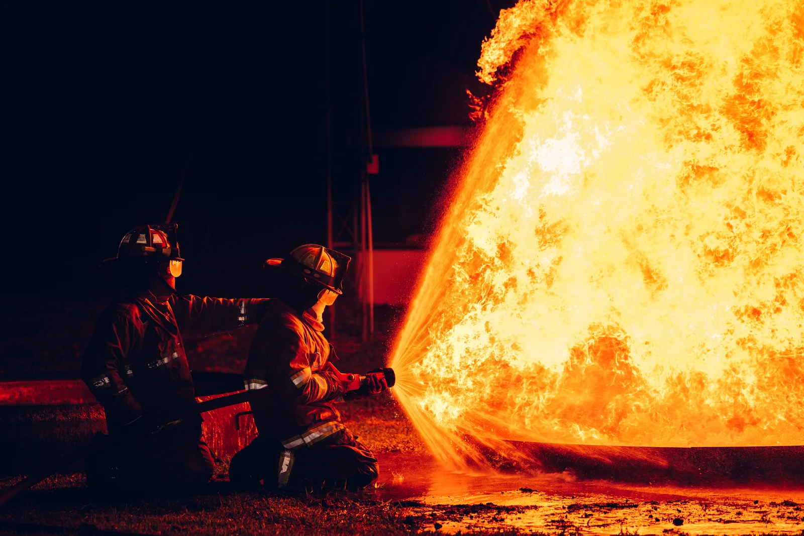 Firefighters battling blaze